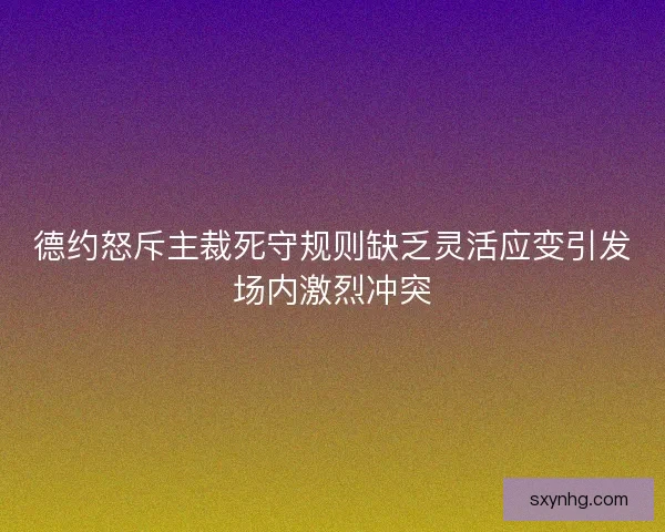 德约怒斥主裁死守规则缺乏灵活应变引发场内激烈冲突