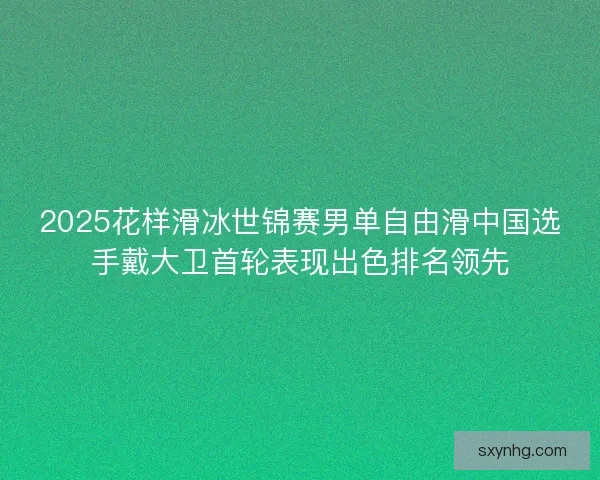 2025花样滑冰世锦赛男单自由滑中国选手戴大卫首轮表现出色排名领先