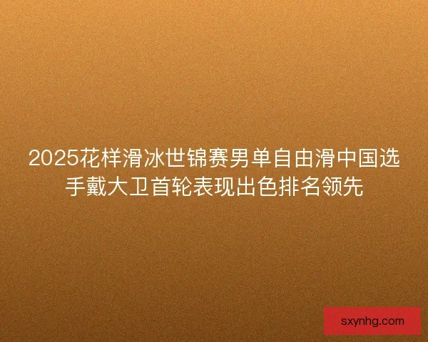 2025花样滑冰世锦赛男单自由滑中国选手戴大卫首轮表现出色排名领先