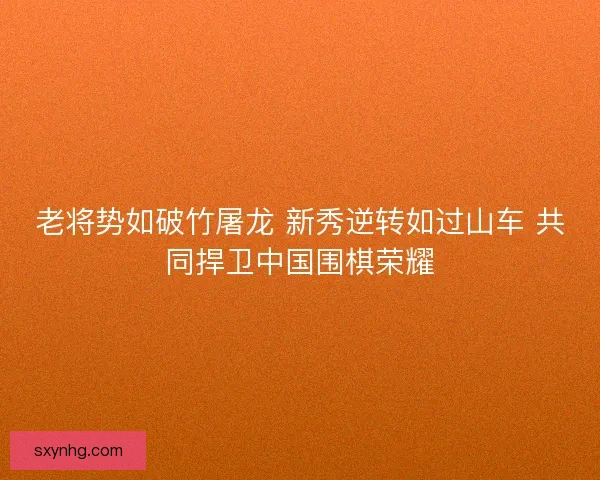 老将势如破竹屠龙 新秀逆转如过山车 共同捍卫中国围棋荣耀